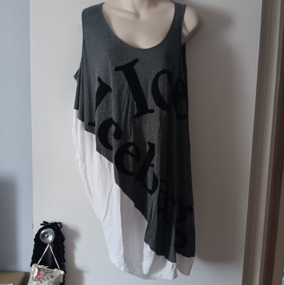 ICEBERG Sequinned Drapey Asymmetric Mini Dress Tunic XS